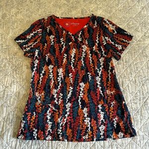 Urbane Floral Scrubs Top Women’s Size XSM